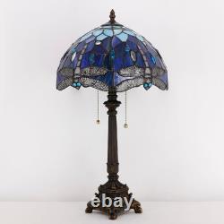 Tiffany Lamp Blue Dragonfly Style Stained Glass Table Lamp Desk Reading Light 12