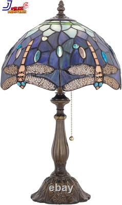 Tiffany Lamp Blue Dragonfly Style Stained Glass Table Lamp Desk Reading Light 12