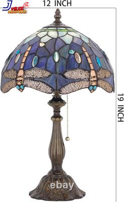 Tiffany Lamp Blue Dragonfly Style Stained Glass Table Lamp Desk Reading Light 12