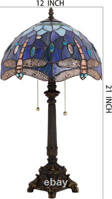 Tiffany Lamp Blue Dragonfly Style Stained Glass Table Lamp Desk Reading Light 12