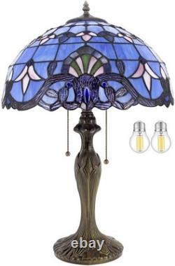 Tiffany Lamp Blue Purple Stained Glass Baroque Table Lamp Lavender Style Beds