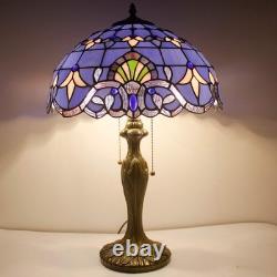 Tiffany Lamp Blue Purple Stained Glass Baroque Table Lamp Lavender Style Beds