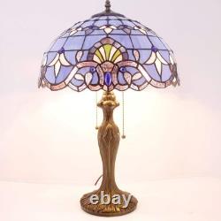 Tiffany Lamp Blue Purple Stained Glass Baroque Table Lamp Lavender Style Beds