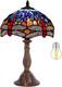 Tiffany Lamp Blue Red Stained Glass Dragonfly Style Bedside Table Lamp Desk Read