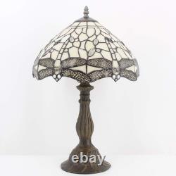 Tiffany Lamp Cream Stained Glass Dragonfly Bedside Table Lamp Desk Reading Light