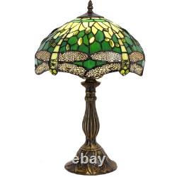 Tiffany Lamp Green Stained Glass Bedside Table Lamp Dragonfly Style Desk Read