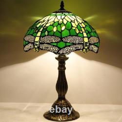 Tiffany Lamp Green Stained Glass Bedside Table Lamp Dragonfly Style Desk Read