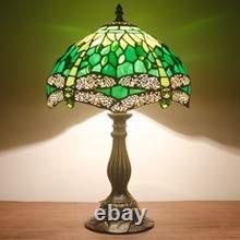 Tiffany Lamp Green Stained Glass Bedside Table Lamp Dragonfly Style Desk Read