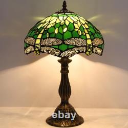 Tiffany Lamp Green Stained Glass Bedside Table Lamp Dragonfly Style Desk Read