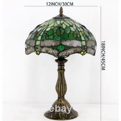 Tiffany Lamp Green Stained Glass Bedside Table Lamp Dragonfly Style Desk Read