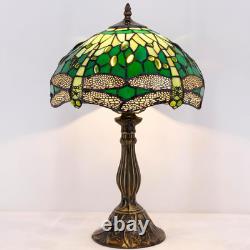 Tiffany Lamp Green Stained Glass Bedside Table Lamp Dragonfly Style Desk Reading