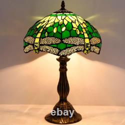 Tiffany Lamp Green Stained Glass Bedside Table Lamp Dragonfly Style Desk Reading