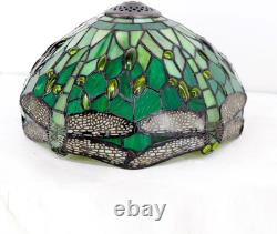 Tiffany Lamp Green Stained Glass Bedside Table Lamp Dragonfly Style Desk Reading