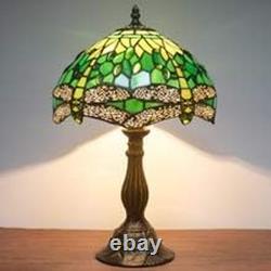 Tiffany Lamp Green Stained Glass Bedside Table Lamp Dragonfly Style Desk Reading