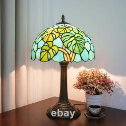 Tiffany Lamp Monstera Deliciosa Style Stained Glass Table Lamp Vintage Monste