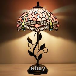 Tiffany Lamp Pink Dragonfly Style Stained Glass Table Lamp Desk Bedside Reading