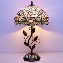 Tiffany Lamp Pink Dragonfly Style Stained Glass Table Lamp Desk Bedside Reading