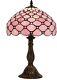 Tiffany Lamp Pink Stained Glass Bead Table Lamp Desk Bedside Reading Light 12x12