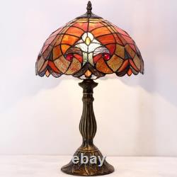 Tiffany Lamp Red Liaison Stained Glass Table Lamp Desk Bedside Reading Light