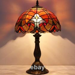 Tiffany Lamp Red Liaison Stained Glass Table Lamp Desk Bedside Reading Light
