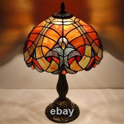 Tiffany Lamp Red Liaison Stained Glass Table Lamp Desk Bedside Reading Light