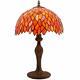 Tiffany Lamp Red Wisteria Style Table Desk Lamp Light 18 Inch Tall Antique Besid