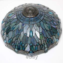 Tiffany Lamp Sea Blue Stained Glass Bedside Table Lamp Dragonfly Style Desk Read