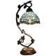 Tiffany Lamp Sea Blue Stained Glass Dragonfly Style Desk Reading Light, Metal