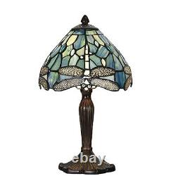 Tiffany Lamp Sea Blue Stained Glass Dragonfly Style Desk Reading Light for Sm