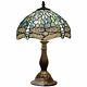 Tiffany Lamp Sea Blue Stained Glass And Crystal Bead Dragonfly Style Table Lamps