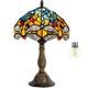 Tiffany Lamp Sea Blue Yellow Stained Glass Dragonfly Style Table Lamp Nautica
