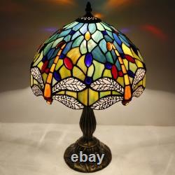 Tiffany Lamp Sea Blue Yellow Stained Glass Dragonfly Style Table Lamp Nautica