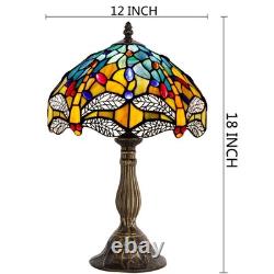 Tiffany Lamp Sea Blue Yellow Stained Glass Dragonfly Style Table Lamp Nautica