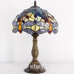Tiffany Lamp Sea Blue Yellow Stained Glass Dragonfly Style Table Lamp Nautica