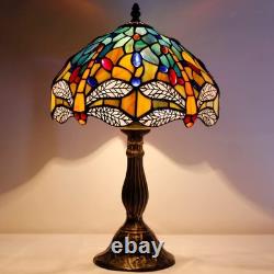Tiffany Lamp Sea Blue Yellow Stained Glass Dragonfly Style Table Lamp Nautica