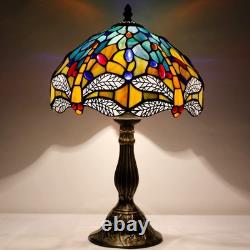 Tiffany Lamp Sea Blue Yellow Stained Glass Dragonfly Style Table Lamp Nautica
