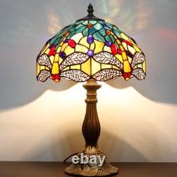 Tiffany Lamp Sea Blue Yellow Stained Glass Dragonfly Style Table Lamp Nautica