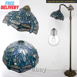 Tiffany Lamp Shade Replacement 12X6 Inch Sea Blue Stained Glass Dragonfly Lampsh