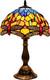 Tiffany Lamp Stained Glass Bedside Table Lamp Orange Blue Dragonfly Style Readin