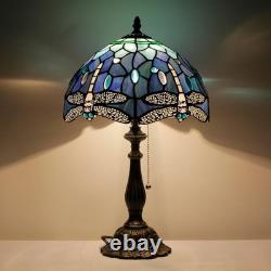 Tiffany Lamp Stained Glass Blue Dragonfly Style Table Lamp Desk Reading Light 12