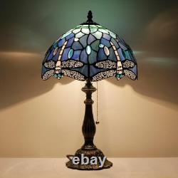 Tiffany Lamp Stained Glass Blue Dragonfly Style Table Lamp Desk Reading Light 12
