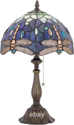 Tiffany Lamp Stained Glass Blue Dragonfly Style Table Lamp Desk Reading Light 12
