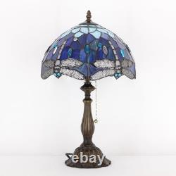 Tiffany Lamp Stained Glass Blue Dragonfly Style Table Lamp Desk Reading Light 12