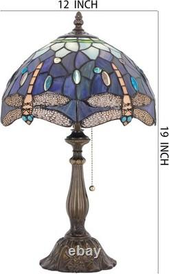 Tiffany Lamp Stained Glass Blue Dragonfly Style Table Lamp Desk Reading Light 12