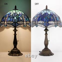 Tiffany Lamp Stained Glass Blue Dragonfly Style Table Lamp Desk Reading Light 12