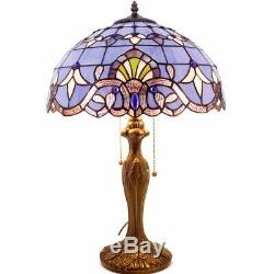 Tiffany Lamp Stained Glass Desk Lamps 24 Inch Tall Blue Purple Baroque Lavender