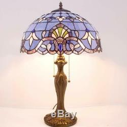 Tiffany Lamp Stained Glass Desk Lamps 24 Inch Tall Blue Purple Baroque Lavender