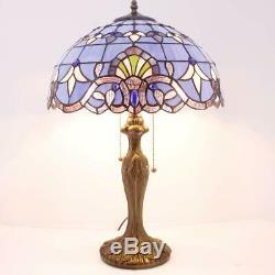 Tiffany Lamp Stained Glass Desk Lamps 24 Inch Tall Blue Purple Baroque Lavender