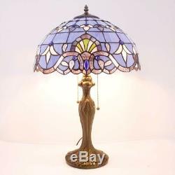 Tiffany Lamp Stained Glass Desk Lamps 24 Inch Tall Blue Purple Baroque Lavender