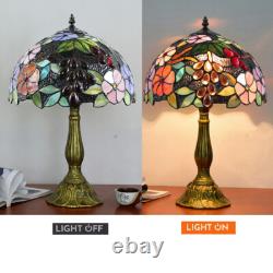 Tiffany Lamp Stained Glass Floral Table Lamp Desk Bedside Reading Light, 30cm W